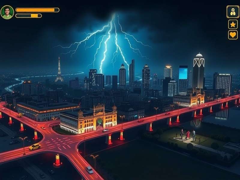 Lucknow Lightning game screenshot showing Lucknow cityscape